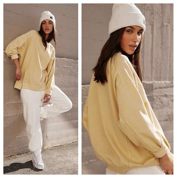 Free People Movement Intercept Tunic Sweatshirt Size XS Oat Milk Beige - Picture 1 of 11